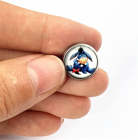 أقراط Winni Pooh Eeyore، حلق معدني كرتوني أنيمي، هدايا الأفلام التلفزيونية للنساء والرجال والفتيات والفتيان in Kuwait
