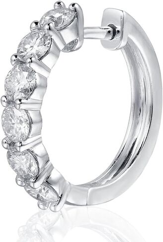 DovEggs 10k الذهب الأبيض آخر 1.2ctw-1.8ctw 3 مللي متر/3.5 مللي متر G-H-I اللون مويسانيتي مقلد الماس هوب أقراط 14K الذهب جودة الفضة للنساء in Kuwait