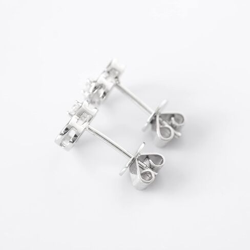 14K White Gold Heart Earring - 0.07 Carat Certified Diamond with G Colour, SI2 Clarity - Birthday Gift, Mother’s Day Gift, Valentine’s Day Gift - Elegant Box in Kuwait