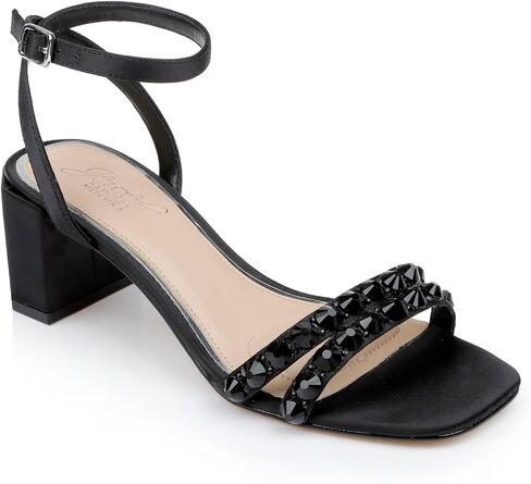 Jewel Badgley Mischka Honor Block Heels with Gemstone-Studded Straps in Saudi Arabia