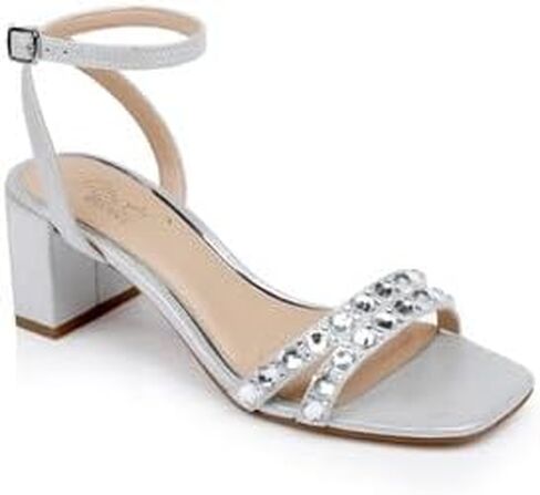 Jewel Badgley Mischka Honor Block Heels with Gemstone-Studded Straps in Saudi Arabia