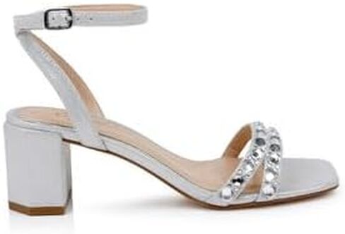 Jewel Badgley Mischka Honor Block Heels with Gemstone-Studded Straps in Saudi Arabia