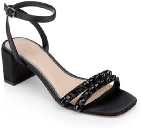 Jewel Badgley Mischka Honor Block Heels with Gemstone-Studded Straps in Saudi Arabia