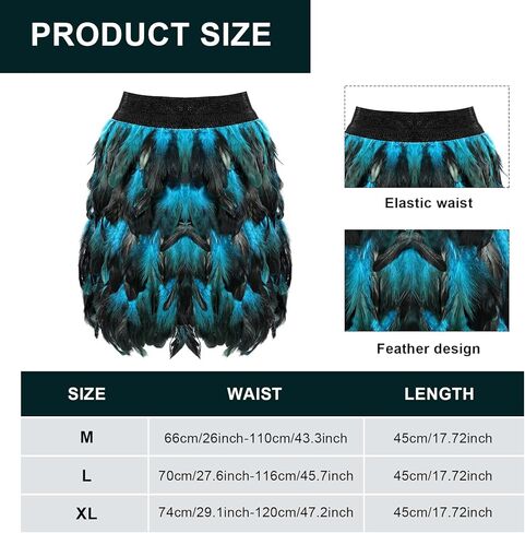 Hoosige 5 Pcs Gothic Halloween Costumes Feather Shawl Cape Faux Feather Skirt Gothic Gloves Long Socks False Eyelashes in Kuwait