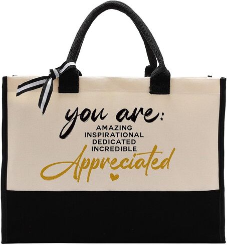 Canvas Bag Gift, Cotton Canvas Tote Bag, Thank You Gift for Coworker Friends, Employee Appreciation Gift, Canvas Tote Bags for Women, You Are Amazing Inspirational Dedicated Incredible Appreciated in Saudi Arabia