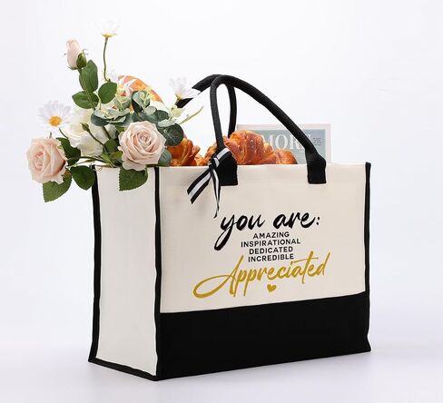 Canvas Bag Gift, Cotton Canvas Tote Bag, Thank You Gift for Coworker Friends, Employee Appreciation Gift, Canvas Tote Bags for Women, You Are Amazing Inspirational Dedicated Incredible Appreciated in Saudi Arabia