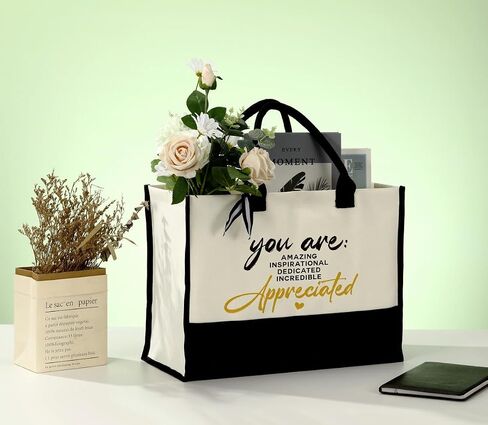 Canvas Bag Gift, Cotton Canvas Tote Bag, Thank You Gift for Coworker Friends, Employee Appreciation Gift, Canvas Tote Bags for Women, You Are Amazing Inspirational Dedicated Incredible Appreciated in Saudi Arabia