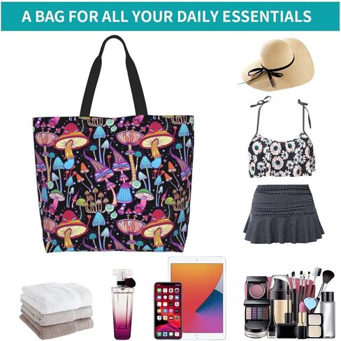 شنطة كبيرة توت للنساء، شنطة كتف كاجوال مقاومة للماء، شنطة يد كروس قابلة لاعادة الاستخدام للشاطئ والسفر والتسوق البقالة in Kuwait