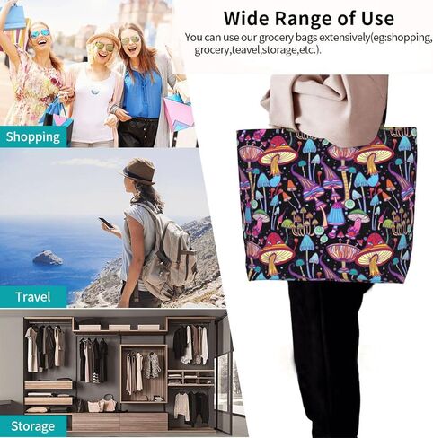 شنطة كبيرة توت للنساء، شنطة كتف كاجوال مقاومة للماء، شنطة يد كروس قابلة لاعادة الاستخدام للشاطئ والسفر والتسوق البقالة in Kuwait