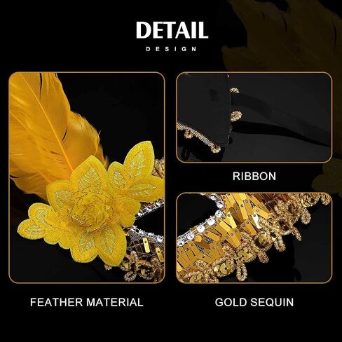 Nicute Sequin Masquerade Mask Gold Feather Venetian Half Masks Mardi Gras Sparkly Eyemask Accessories for Women and Girls in Saudi Arabia