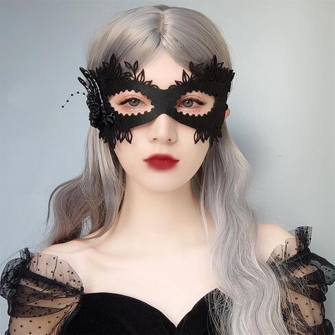 Sup-Coente Masquerade Mask For Women Halloween Female Half Face Costume Mask Gothic Party Ball Mardi Gras Masks in Kuwait