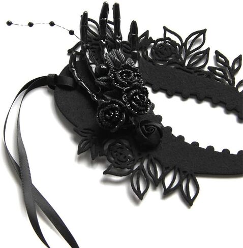 Sup-Coente Masquerade Mask For Women Halloween Female Half Face Costume Mask Gothic Party Ball Mardi Gras Masks in Kuwait
