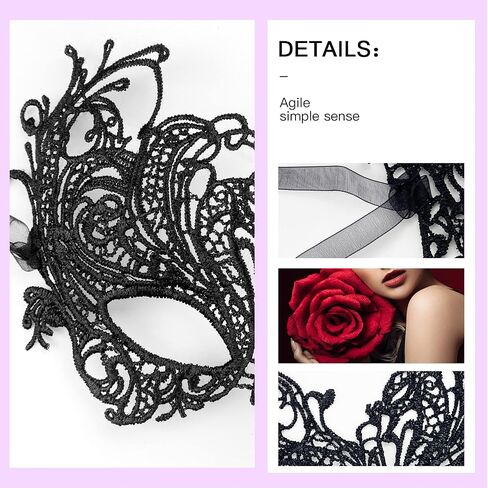 Mardi Gras Lace Masquerade Mask for Women Venetian Mask Halloween Carnival Party Supplies (Multicolored+Gold+Sliver) in Saudi Arabia