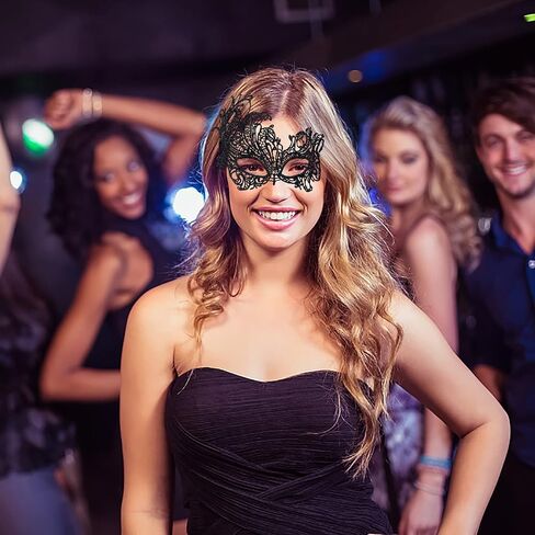 Mardi Gras Lace Masquerade Mask for Women Venetian Mask Halloween Carnival Party Supplies (Multicolored+Gold+Sliver) in Saudi Arabia