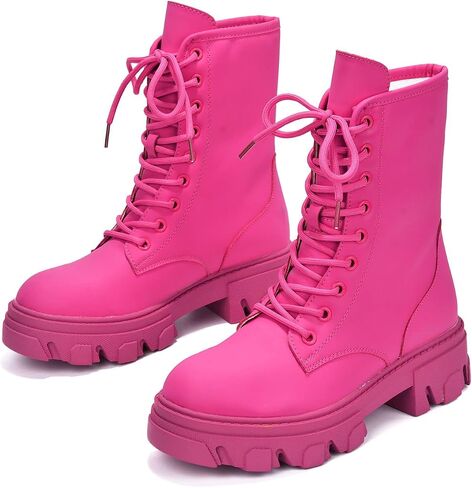 Cape Robbin Chrisley Combat Boots for Women - Platform Boots Lace Up High Tops, Ankle Booties for Women - Combat Boots Womens Platform in Kuwait