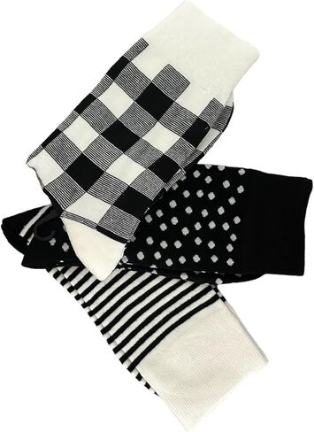 Kate Spade New York Socks Black White Plaid, Polka Dot,Stripes, Crew Socks, 3 pack, One Size Gift Socks, Gingham Pattern in Saudi Arabia