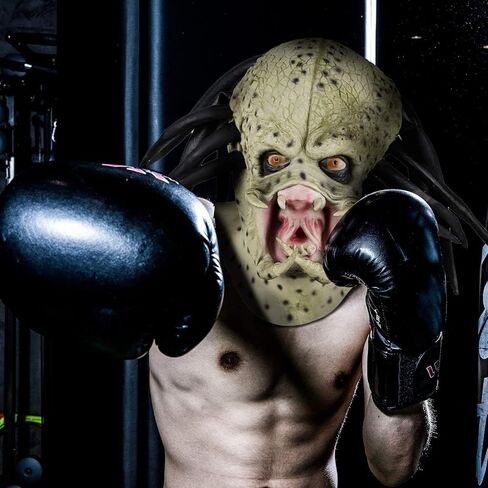 Scary Warrior Mask, Aliens PK Predator Mask Horror Movie Role Play Head Mask for Halloween Cosplay Costume Party Props in Kuwait