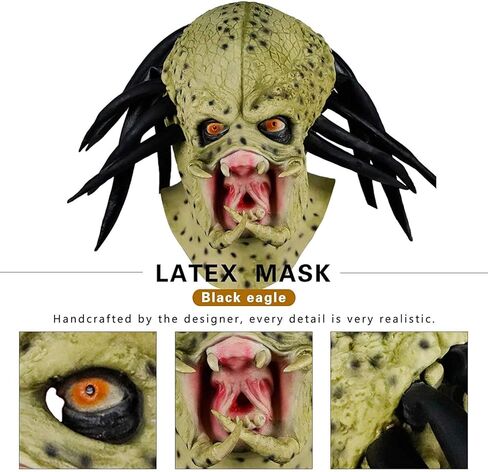 Scary Warrior Mask, Aliens PK Predator Mask Horror Movie Role Play Head Mask for Halloween Cosplay Costume Party Props in Kuwait