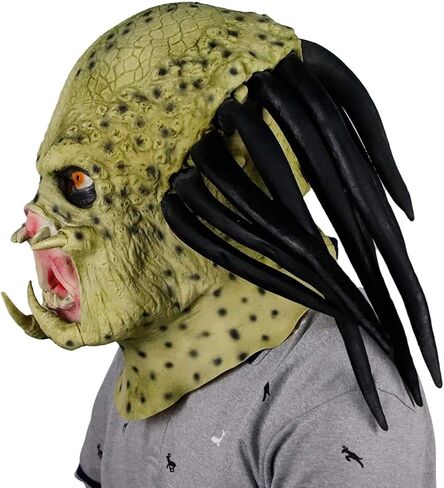 Scary Warrior Mask, Aliens PK Predator Mask Horror Movie Role Play Head Mask for Halloween Cosplay Costume Party Props in Kuwait