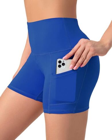 Leggings with Pockets for Women - Yoga Pants Workout Leggings High Waisted & Tummy Control Compression Legging Blue in Saudi Arabia
