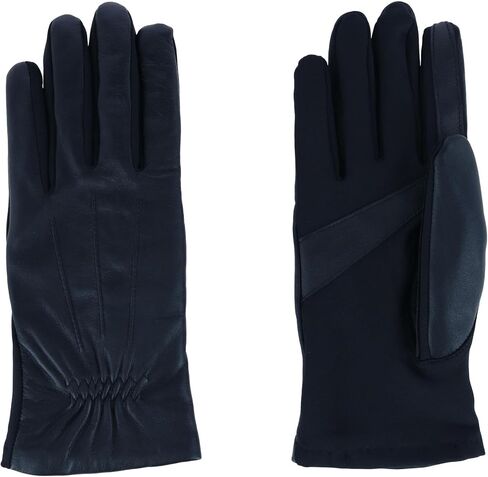 isotoner Women's Stretch Leather Winter Glove with Gathered Wrist, Large/Xlarge, Black in Saudi Arabia