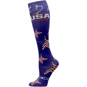 Navy Stars Performance Liner Socks Moisture Wicking Protection for Field Hockey Soccer Ski Horseback Riding, Medium