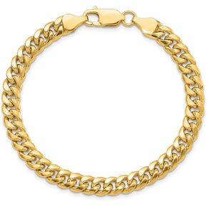 IceCarats 14K Yellow Gold 6mm Miami Cuban Curb Link Chain Bracelet