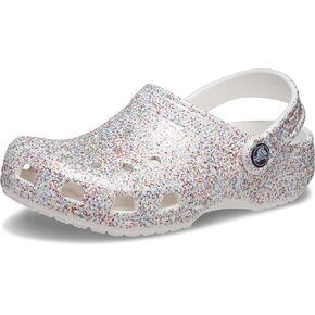 Crocs Kids Classic Clogs, Silver Glitter, 9 US Unisex Toddler