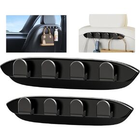 for Tesla Seat Back Hooks, Compatible with Tesla Model 3 Y, Car Seat Headrest Hooks, Car Hooks for Purses Bags, Car Coat Hanger, Tesla Model 3 Y Accessories (2 Pack Black)