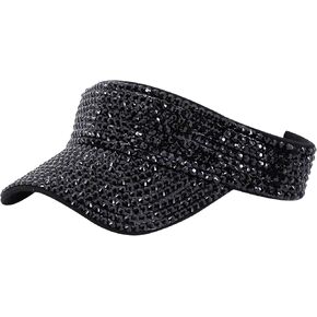 Surkat Bling Rhinestones Sun Visor Hats for Women Men Adjustable Summer Sun Cap Outdoor Visor Caps in Kuwait