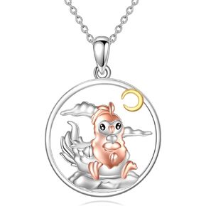Dinosaur Necklace Sterling Silver Dinosaur Pendant Necklace Animal Necklace Dinosaur Jewelry Gifts for Women Girls