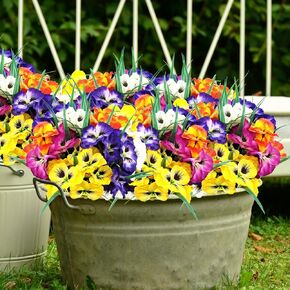 FOUSUKA 10 Bundles Artificial Pansy Flowers UV Resistant Plastic Plants Fake Silk Faux Flowers for Outdoor Planters Home Indoor Outside Garden Porch Window Wedding Party DIY Decoration (Multicolor)