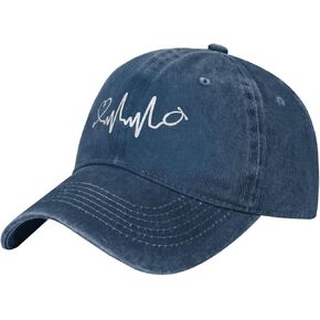 Yipaidel Women’s Heartbeat Stethoscope Hat, Adjustable Vintage Washed Baseball Cap for Dad and Mom
