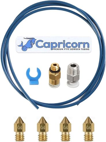 2024 Ultra-Smooth PTFE Tube Official Teflon Tube Bowden Tubing 1M for 1.75mm Filament FDM 3D Printer Replacement Part Ender 3 Accessories Include Nozzle*4,PC4-M6 and PC4-M10 Pneumatic Fitting in Saudi Arabia