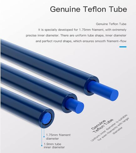 2024 Ultra-Smooth PTFE Tube Official Teflon Tube Bowden Tubing 1M for 1.75mm Filament FDM 3D Printer Replacement Part Ender 3 Accessories Include Nozzle*4,PC4-M6 and PC4-M10 Pneumatic Fitting in Saudi Arabia