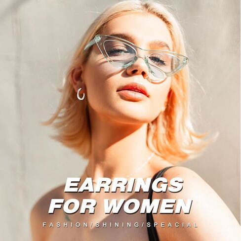 NUJIFFY Earrings for Women, 925 Sterling Silver Earring, Fashion Hoop Drop Dangle Jewelry Graduation Birthday Gifts for Girls Teen in Saudi Arabia