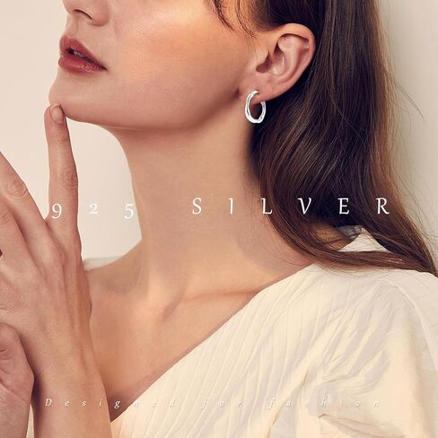 NUJIFFY Earrings for Women, 925 Sterling Silver Earring, Fashion Hoop Drop Dangle Jewelry Graduation Birthday Gifts for Girls Teen in Saudi Arabia