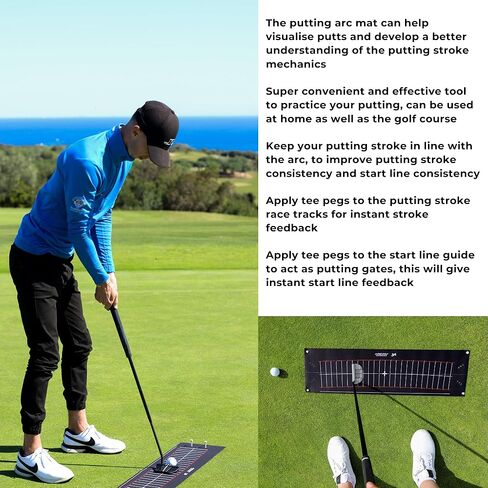 Golf Putting Practice Training aid,Perfect Perfect Practice Golf Putting mat, Tour aim Golf Alignment Golf Training aid, Putting Golf Set with Putting arc in Kuwait