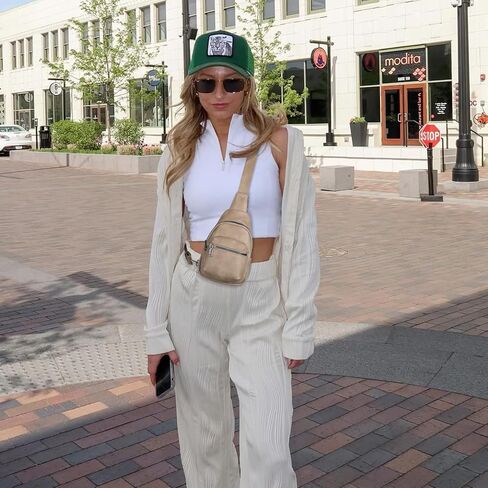 CLUCI Small Sling Bag for Women, Leather Crossbody Fanny Packs Trendy, Women's Chest Bag in Saudi Arabia