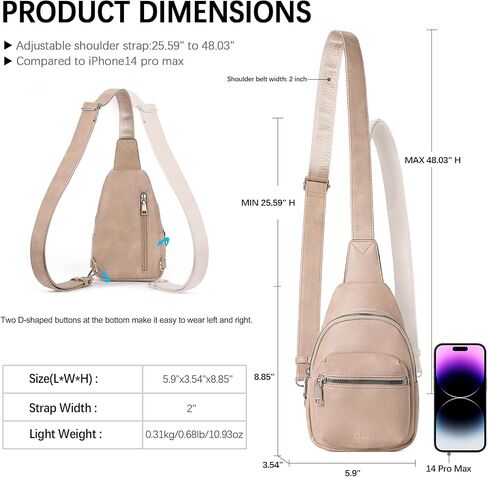 CLUCI Small Sling Bag for Women, Leather Crossbody Fanny Packs Trendy, Women's Chest Bag in Saudi Arabia