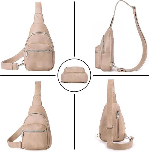 CLUCI Small Sling Bag for Women, Leather Crossbody Fanny Packs Trendy, Women's Chest Bag in Saudi Arabia