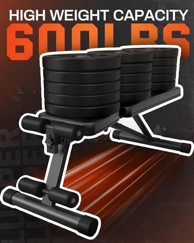 مقعد وزن قابل للتعديل من Lusper قابل للطي - مقعد تمرين ثابت بوزن 600 رطل، قابل للطي بسرعة 5 ثوانٍ ومتعدد الأغراض لتمرين الجسم بالكامل in Kuwait