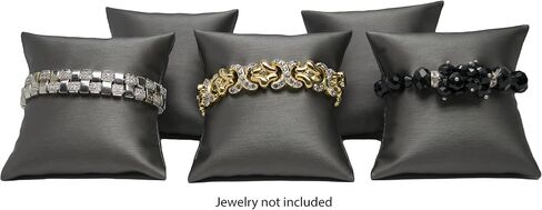 Novel Box® Black Leatherette Bracelet Watch Jewelry Decoration Pillow (Pack of 5) 3X3 + NB Cleaning Cloth in Kuwait