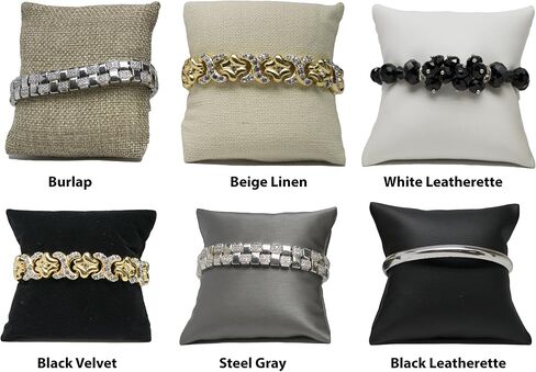 Novel Box® Black Leatherette Bracelet Watch Jewelry Decoration Pillow (Pack of 5) 3X3 + NB Cleaning Cloth in Kuwait