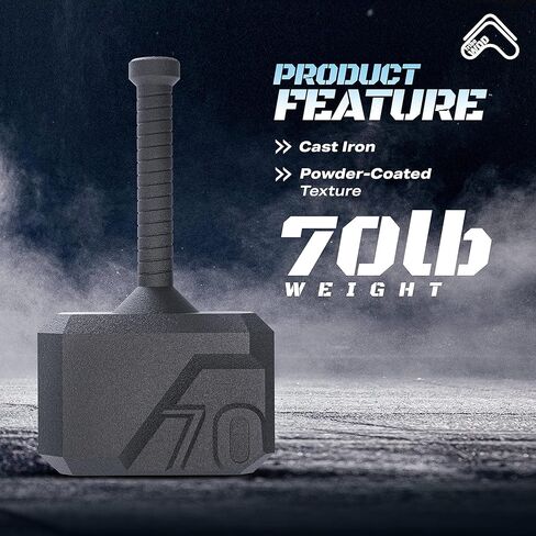 Tribe WOD Hammer Kettlebell 15-70lb + Adjustable | Cross Training Workout Equipment for Muscle Building, Cardio Fitness, Weights for Women & Men | Strength Training Kettlebells in Kuwait