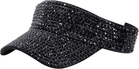 Surkat Bling Rhinestones Sun Visor Hats for Women Men Adjustable Summer Sun Cap Outdoor Visor Caps in Kuwait