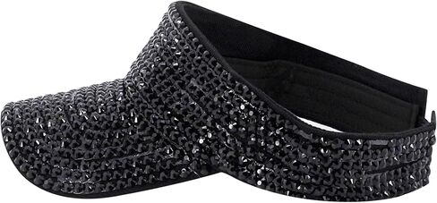 Surkat Bling Rhinestones Sun Visor Hats for Women Men Adjustable Summer Sun Cap Outdoor Visor Caps in Kuwait