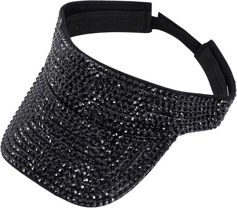Surkat Bling Rhinestones Sun Visor Hats for Women Men Adjustable Summer Sun Cap Outdoor Visor Caps in Kuwait