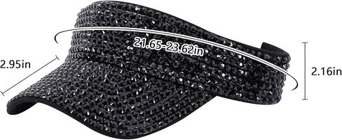 Surkat Bling Rhinestones Sun Visor Hats for Women Men Adjustable Summer Sun Cap Outdoor Visor Caps in Kuwait