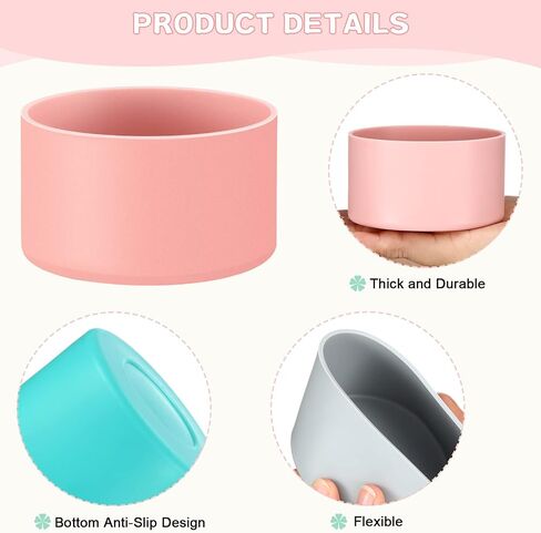 Honeydak 3 Pieces Silicone Sleeve Bottom Base Accessories for 16 oz Spray Bottles Anti Slip Cosmetic Spray Bottom Cover Washable Rubber Bottom Base for 12 to 24 oz Water Bottles (Black) in Saudi Arabia